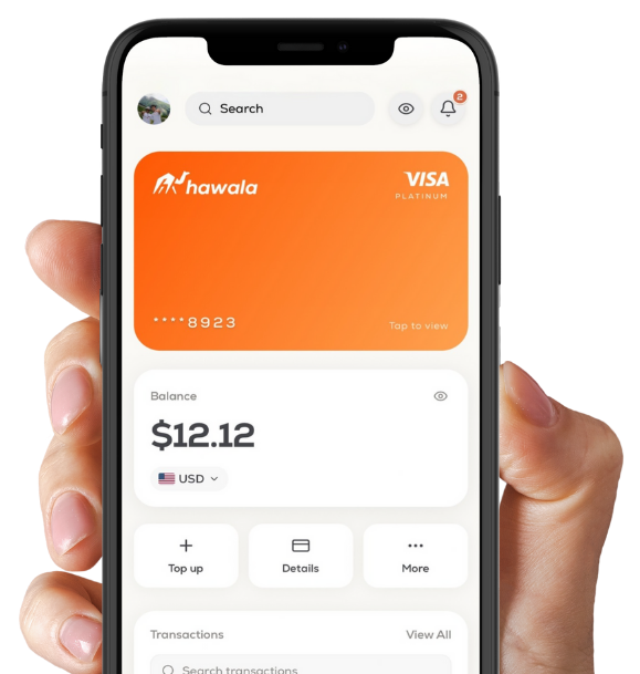 Hawala App with Card
