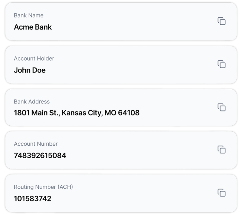 Virtual Account Details