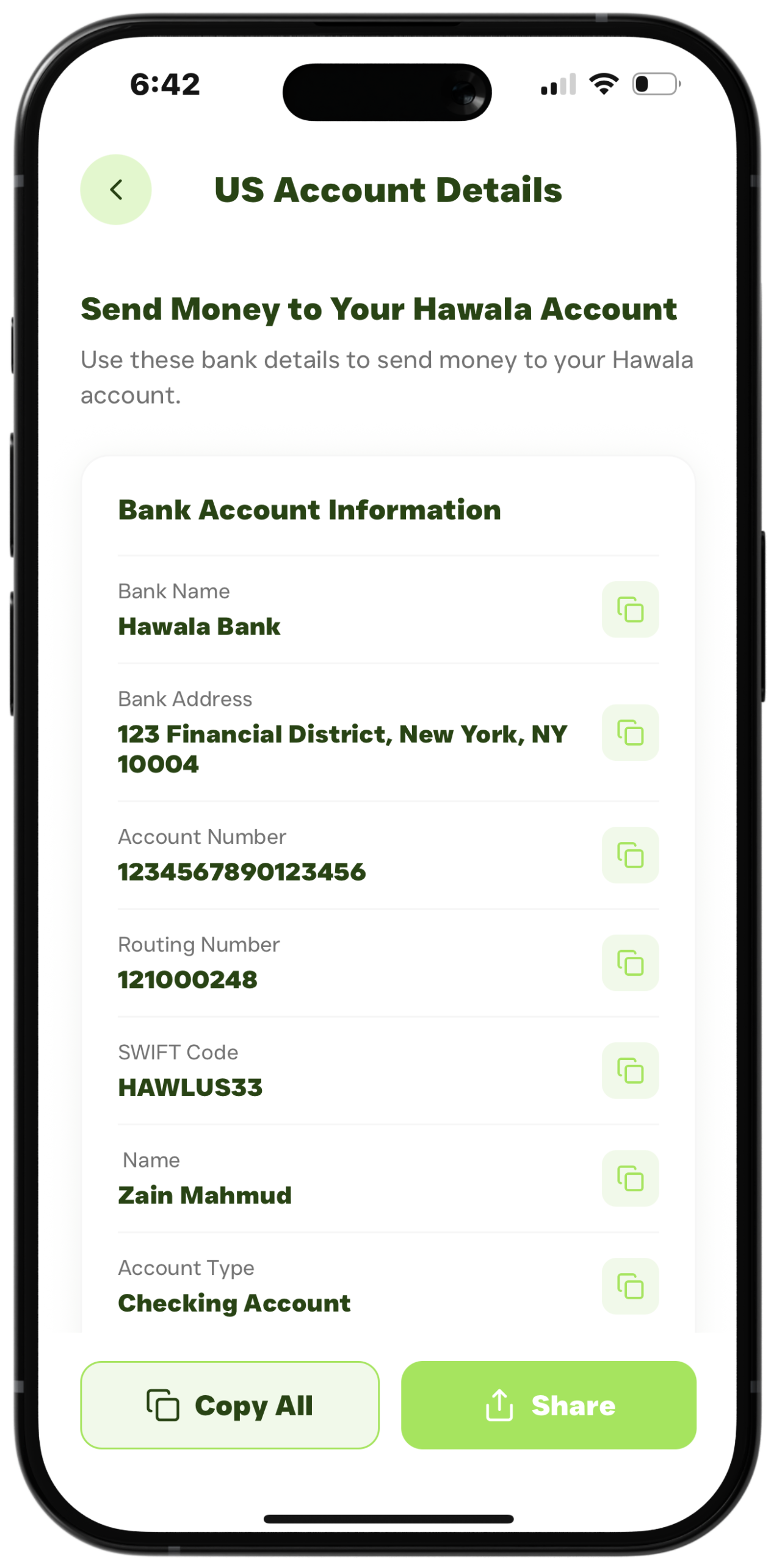Account Details